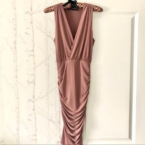 Mendocino Deep Plunge Ruched Dress